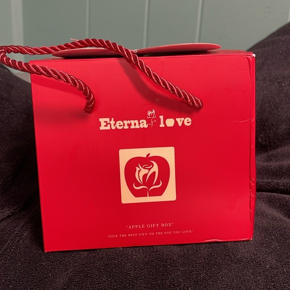 BNIB ACRYLIC APPLE HEART SHAPE PRESERVED RED ROSE RING/JEWELRY PRESENT GIFT BOX - Picture 16 of 16